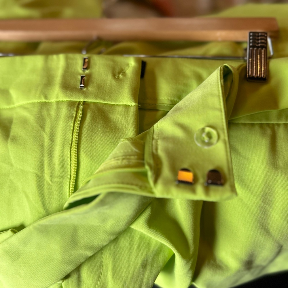 Eloquii lime green wide pants tie waist 16 - Picture 9 of 13
